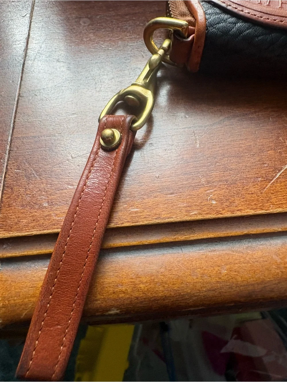 Dooney & Bourke Tan Embossed Duck Leather Patch Wallet